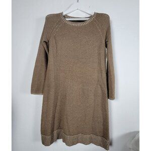 J. Jill Womens Brown Knitted Sweater Dress XS Wool Blend Pullover Long Sleeve